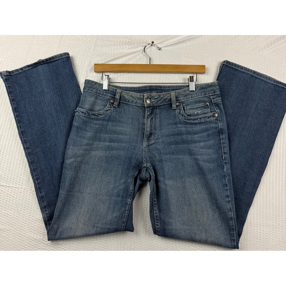 Harley-Davidson Womens Size 8 Jeans Rhinestone Script Bling Embellished Denim